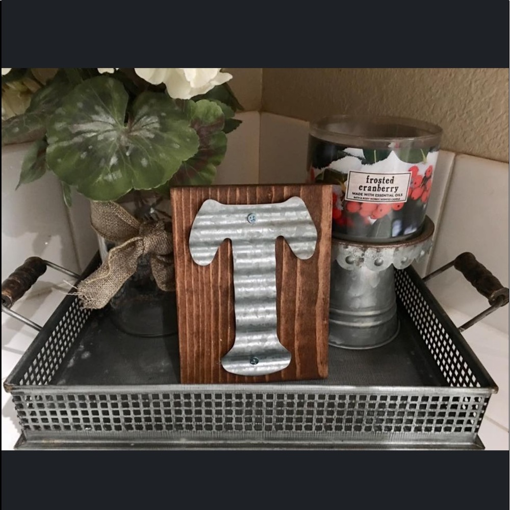 Initial wood blocks decor